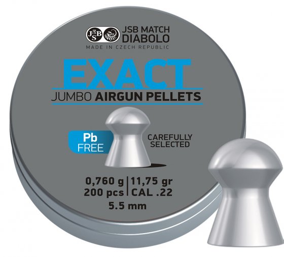 Diabolo JSB Exact Jumbo Lead Free 5,5mm 200 pcs