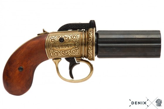 Réplique Pepperbox – revolver à six canons, Angleterre 1840