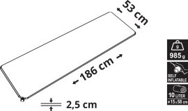 Matelas autogonflant Cattara 2,5cm bleu