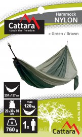 Hamac NYLON 275x137 cm vert-brun