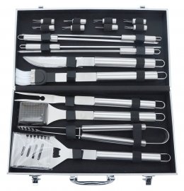 Set d’ustensiles de barbecue 18 pcs mallette ALU