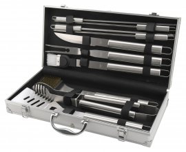 Set d’ustensiles de barbecue 11 pcs coffret ALU