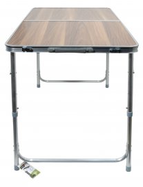 Table de camping pliante Double télescopique marron