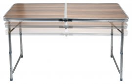 Table de camping pliante Double télescopique marron