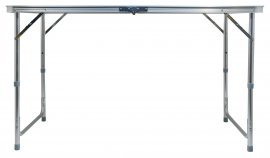 Table de camping Double télescopique grise + 4x chaises