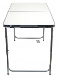 Table de camping Double télescopique grise + 4x chaises
