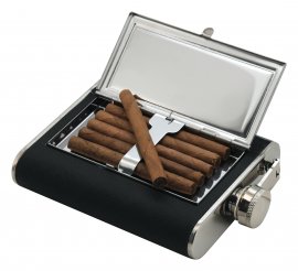 Flasque Cattara 175ml avec étui pour cigares