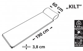 Matelas autogonflant Kilt 3,8cm avec oreiller