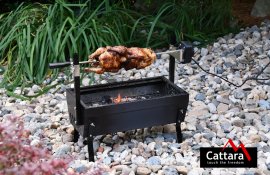 Grille de barbecue Cattara avec fourchette rotative