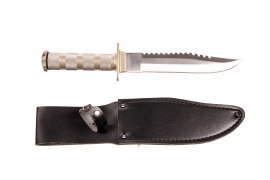 Couteau de survie Fox Outdoor avec étui en cuir