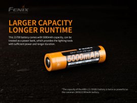 Batterie rechargeable Fenix 21700 5000 mAh avec USB-C (Li-Ion)