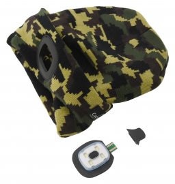 Casquette ARMY avec lampe de poche LED rechargeable par USB