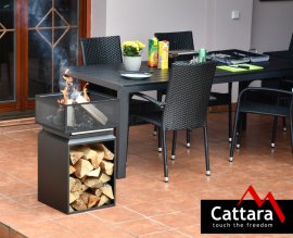 Cheminée CUBE avec grille 74cm