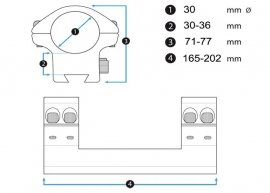 Montage Eagle Vision Infinity Forward 22mm/30mm monobloc réglable