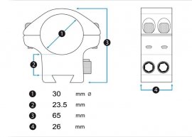 Support réglable en hauteur Eagle Vision Infinity 22mm/30mm