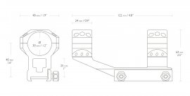 Montage Hawke Tactical AR Cantilever 22mm/30mm, haute, monobloc