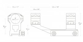 Montage Hawke Tactical AR Cantilever 22mm/25,4mm, haute, monobloc