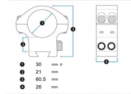 Eagle Vision Backward Infinity Mount 22mm/30mm hauteur réglable