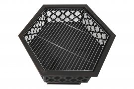 Brasero HEXAGON patine cuivre avec couvercle