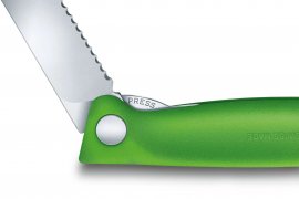Couteau pliant à légumes Victorinox lame ondulée Vert