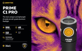 Lampe de poche Armytek Prime C1 Pro lumière chaude