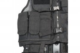 Gilet tactique Mil-Tec CROSSDRAW USMC noir
