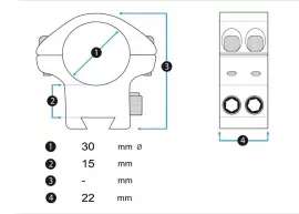Montage UTG Max Strength QD Lock 30mm/22mm moyen