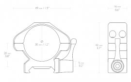 Montage Hawke Precision Steel 22mm/30mm basse acier à démontage rapide