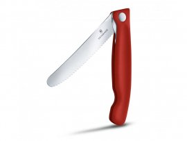 Couteau pliant à légumes Victorinox lame ondulée Rouge