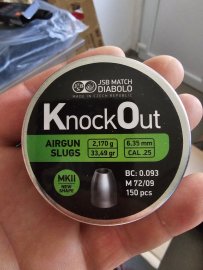 Avis : Diabolo JSB KO Slugs MKII 6,35mm 150pcs - 1