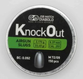 Avis : JSB KnockOut Slugs 6,37mm 2,170g 150 pièces - 1