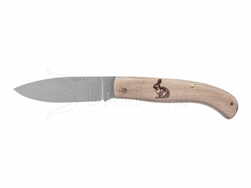 Couteau Joker NH78-7 bois motif lièvre 8 cm
