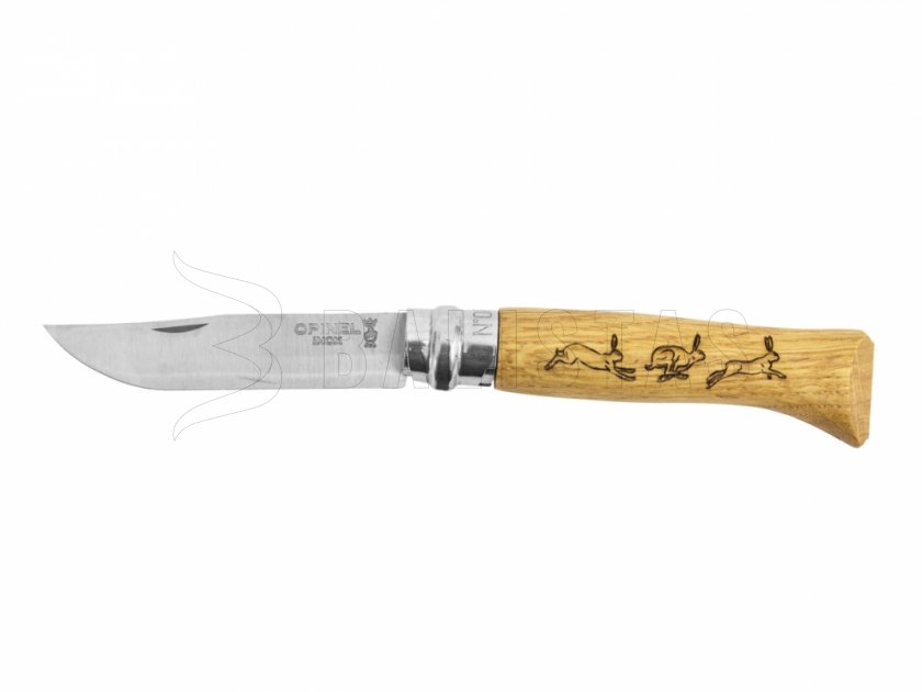 Couteau Opinel 8 Inox hêtre motif lapin
