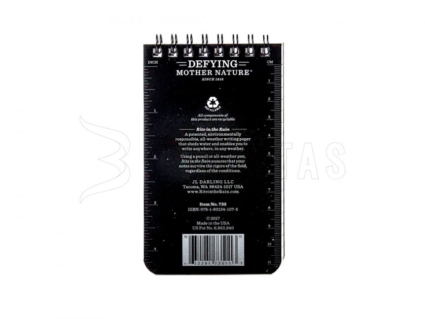 Carnet étanche Rite in the Rain 735 3x5 noir