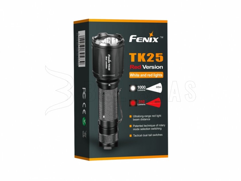 Lampe de poche LED Fenix TK25 Rouge