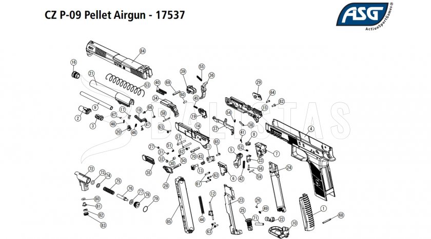Pistolet à air comprimé ASG CZ P-09 DT FDE Blowback 4,5mm