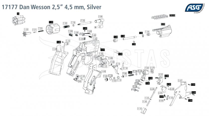 Revolver à air comprimé ASG Dan Wesson 2,5" 4,5mm