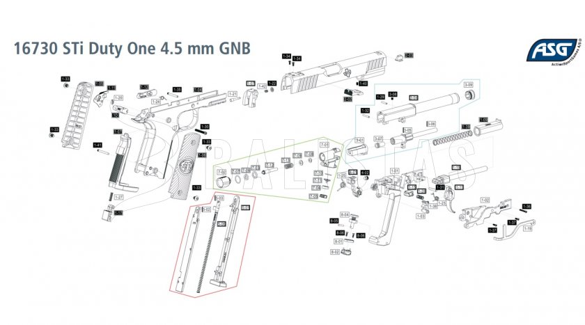Pistolet à air comprimé ASG STI Duty One Blow Back 4,5mm
