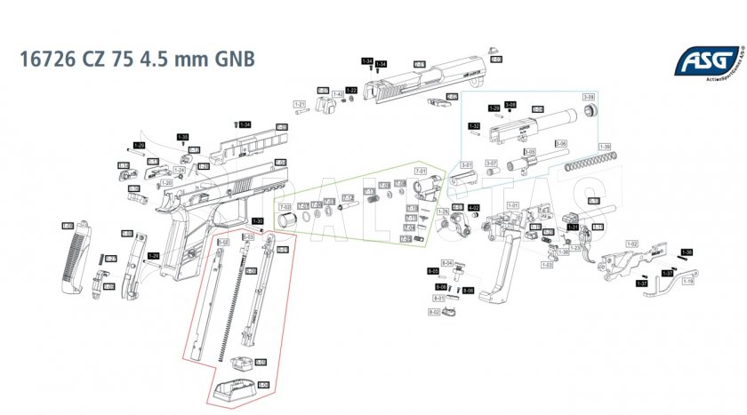 Pistolet à air ASG CZ-75 P-07 Duty 4,5mm