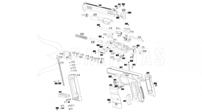 Pistolet à air ASG CZ 75D Compact DT 4,5mm