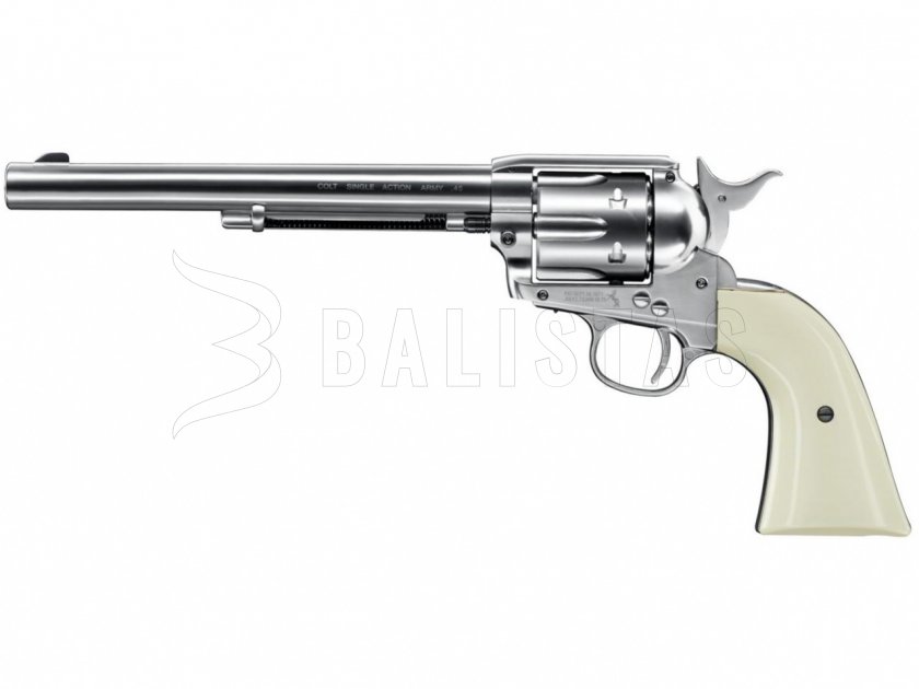 Revolver à air comprimé Umarex Colt SAA 45 7,5" nickel diabolo 4,5mm