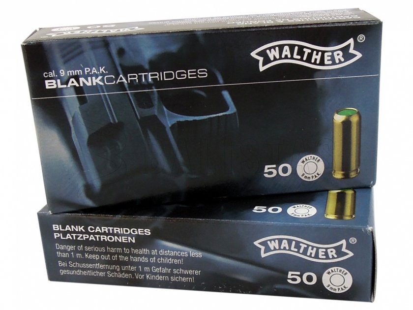 Cartouches à blanc Walther 9mm pistolet 50pcs