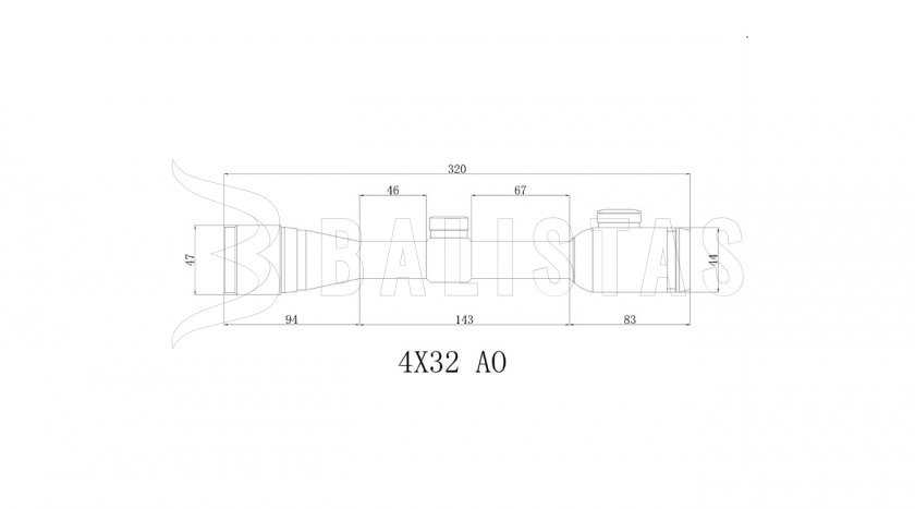 Lunette de visée Raven 4x32 AOE Mil-Dot
