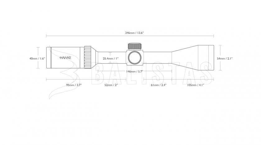 Lunette de visée Hawke Vantage 4-12x40 AO Mil Dot
