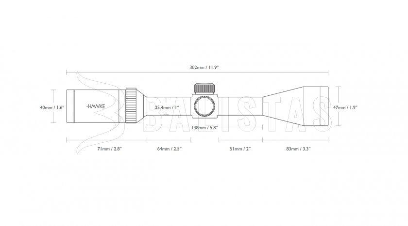 Lunette de visée Hawke Vantage 4x32 AO Mil Dot