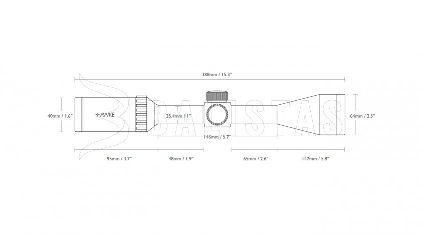Lunette de visée Hawke Vantage 4-16x50 AO Mil Dot IR