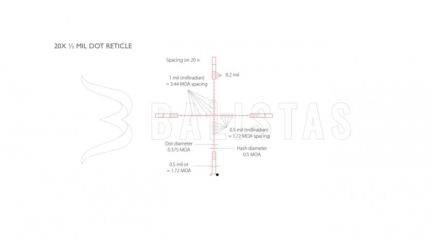 Lunette Hawke Sidewinder Tactical SF 8,5-25x42 20x Half MD