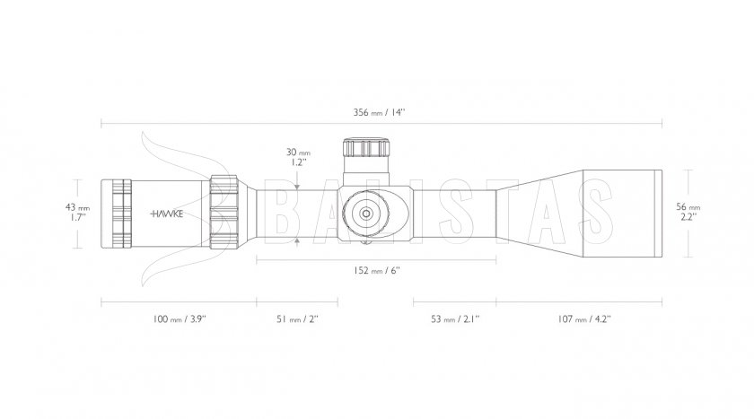 Lunette Hawke Sidewinder 30 SF 3-12x50 10x Half MD