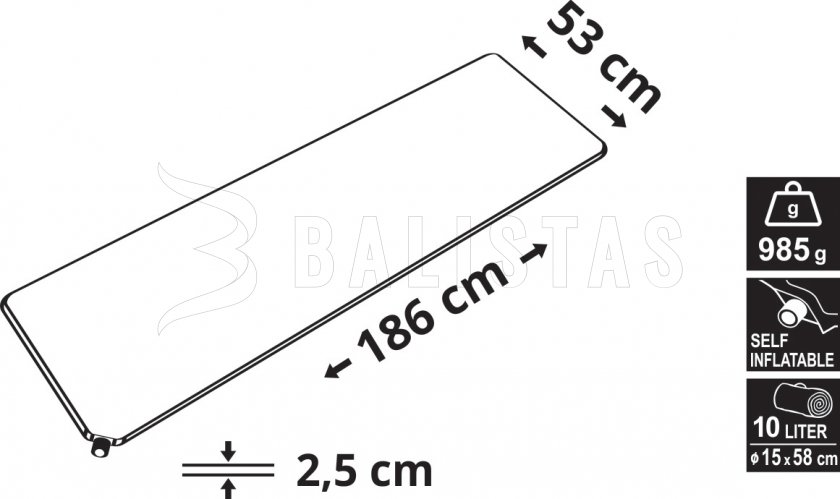 Matelas autogonflant Cattara 2,5cm bleu