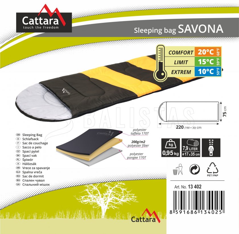 Sac de couchage couverture Savona 200cm